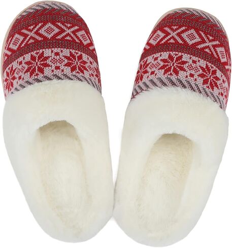 NineCiFun Women's Warm House Slippers Memory Foam House Fuzzy Cute Christmas Slippers Ladies Bedroom Slippers Gift For Women in Saudi Arabia