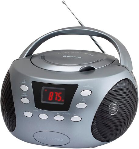 HANNLOMAX HX-332CD Portable CD Boombox، راديو PLL FM، بلوتوث، شاشة LCD، Aux-in، مصدر طاقة مزدوج AC/DC (أبيض) in Kuwait