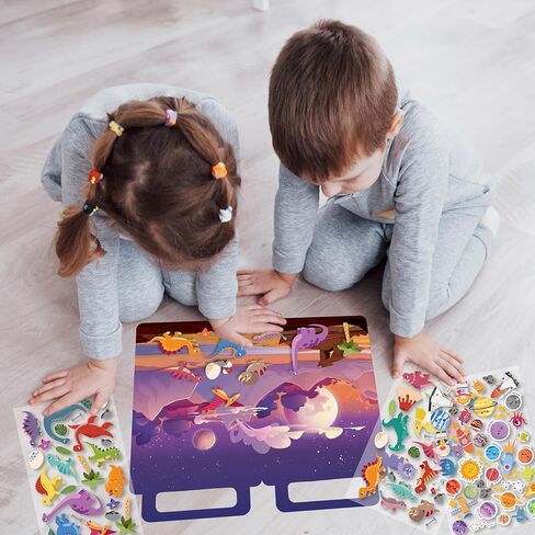 ملصقات النوافذ للأطفال الصغار وأنشطة السفر ملصقات منتفخة ملصقات نافذة قابلة لإعادة الاستخدام ملصقات نافذة قابلة للإزالة لسيارة وطائرة منزلية ومركبات بناء ومواصلات 77 قطعة in Kuwait