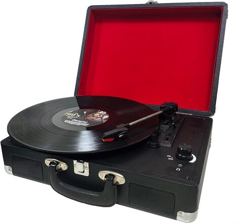 مشغل تسجيل بلوتوث، قرص دوار 3 سرعات مع مكبرات صوت مدمجة، يدعم إدخال وإخراج البلوتوث، تشغيل وتسجيل USB/SD، راديو FM، مخرج خط، مدخل AUX، مقبس سماعة الأذن in Kuwait