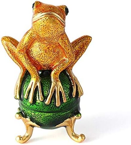 QIFU Lovely Mini Gold Frog Style Trinket Box Hinged Unique Gift for Home Decor in Kuwait