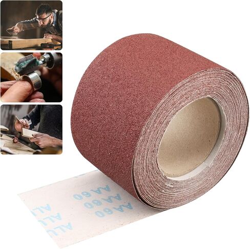 Shineboc Emery Cloth Roll 100 Grit Sandpaper 3.66 x 394 Inch Aluminum Oxide Abrasive Continuous Sandpaper Roll for Wood Furniture Metal Polished Glass Sanding Paper Sander Belts (100 Grit) in Kuwait