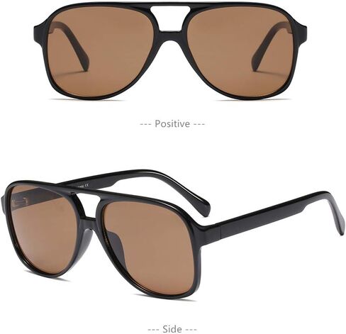 LASPOR Vintage Retro Sunglasses for Women and Men Large Frame Classic 70s Glasses Squared Aviator Shades UV400 Protection in Kuwait