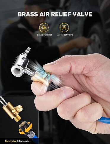 ظرف إطار نحاسي مع خرطوم هواء من البولي يوريثان بطول 9.8 قدم، محول خرطوم نفخ الإطارات بمشبك قفل مع محول صمام بريستا وقطعتين من صواميل التحويل، مجموعة ظرف هواء لمضخة الإطارات المحمولة/ضاغط الهواء in Kuwait