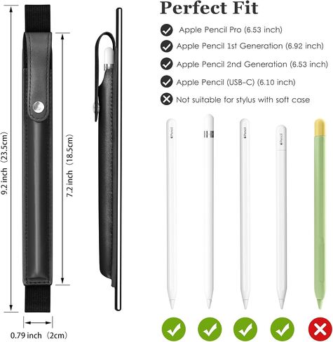 DTTO Pencil Case for New Apple Pencil Pro, Apple Pencil 1st/2nd Generation & Apple Pencil (USB-C), PU Leather iPad Pencil Sleeve Pouch with Detachable Elastic Band attach to iPad, Rose Gold in Saudi Arabia