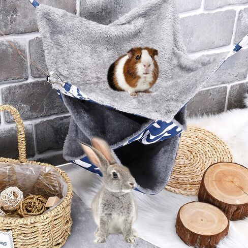 XINRUI 3 Layer Guinea Pig Cage Hammock, Cute Rat Hamster Hanging Hammock Bed Soft Warm Small Animals House Cage Accessories Toy for Ferret Squirrel Chinchilla Parrot Sugar Glider in Kuwait