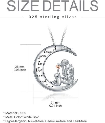 WINNICACA Gifts for Mom Nana Sterling Silver Mother Daughter Jewelry Birthday Christmas Gifts in Saudi Arabia