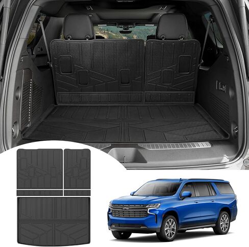Backrest Mat for 2021-2024 Chevrolet Suburban/GMC Yukon XL Behind 3rd Row All Weather Rear Seat Back Protector Mat Cargo Liner for 2021 2022 2023 2024 Chevy Suburban/GMC Yukon XL Accessories in Saudi Arabia