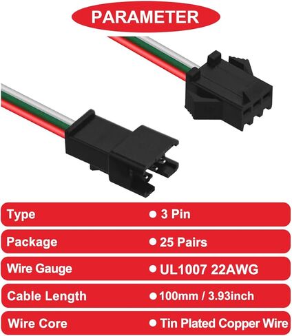 20Pairs JST XH 2.54mm 2Pin Male and Female Connector Cable with UL1007 22AWG 100mm Red Black Connector Wire,Heat Shrink Tube for Tiny Drone Battery Terminal Socket LED Strip Light in Kuwait