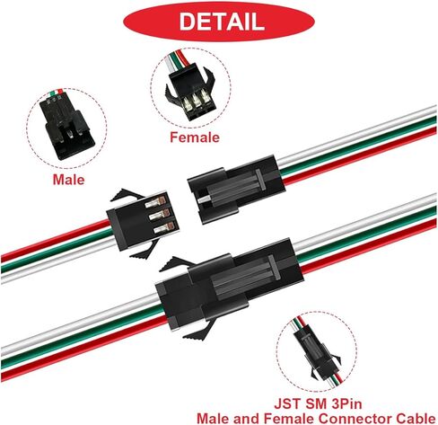 20Pairs JST XH 2.54mm 2Pin Male and Female Connector Cable with UL1007 22AWG 100mm Red Black Connector Wire,Heat Shrink Tube for Tiny Drone Battery Terminal Socket LED Strip Light in Kuwait