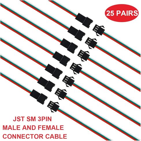 20Pairs JST XH 2.54mm 2Pin Male and Female Connector Cable with UL1007 22AWG 100mm Red Black Connector Wire,Heat Shrink Tube for Tiny Drone Battery Terminal Socket LED Strip Light in Kuwait