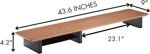 XL Walnut Wood Monitor Stand for Desk (44 Inch) Large Monitor Stands for 2 Monitors, Desk Shelf for Top of Desk Walnut Monitor Shelf in Kuwait