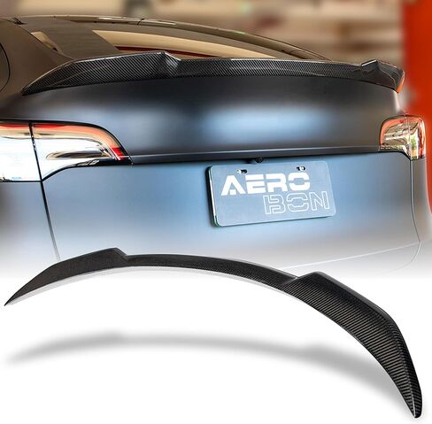 AeroBon Real Carbon Fiber Trunk Spoiler Compatible with 2020-2024 Tesla Model Y Spoiler (H Style) in Kuwait