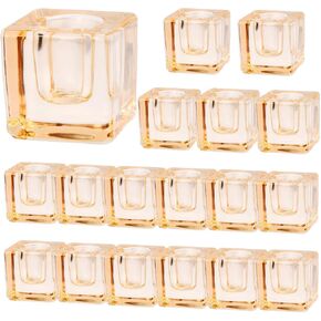 JONERAY Glass Taper Candles Holders Bulk, Set of 24 Clear Glass Candlestick Holders for Christmas Festival Dinning Table