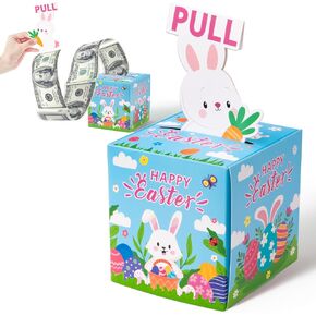 Easter Money Box for Cash Gift - Happy Easter Bunny Egg Money Gift Boxes with Pull Out Card Transparent Bags Funny DIY Holiday Surprise Explosion Holder Creative Way to Give Cash in Kuwait