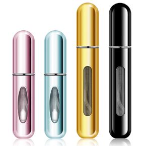 6 Pack 5ml Refillable Perfume Atomizer Spray Bottle Portable Mini Empty Easy to Fill Scent Aftershave Pump Case Travel Outgoing Purse Multicolor in Kuwait