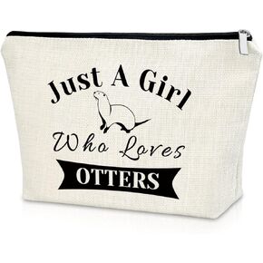 Otter Lover Gift Sea Otter Gifts for Women Makeup Bag Animal Lover Gift Cute Otter Animal Gift Inspiration Gifts for Friend Female Cosmetic Bag Birthday Christmas Gifts for Her Cosmetic Travel Pouch