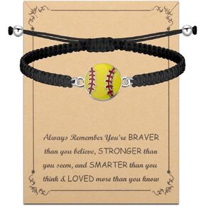 FUSTMW Softball Necklace Bracelet Softball Gifts for Girls Women Softball Jewelry Softball Lover Gifts for Softball Players