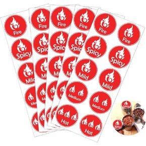 Fluorescent Spicy Stickers Grocery Store Food Warning Spicy Labels Adhesive Hot Stickers for Food Warning 1.5 Inch Food Rotation Labels-500PcsHot Labels Hot Sauce (1.5 inch)