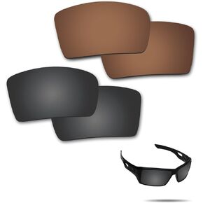 Fiskr Anti-Saltwater Polarized Replacement Lenses for Oakley Eyepatch 2 Sunglasses 2 Pairs Packed