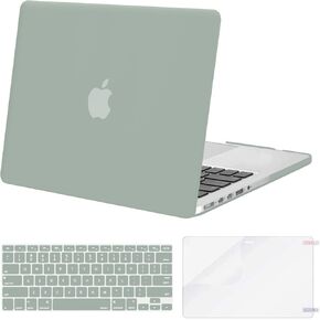 MOSISO Plastic Hard Shell Case & Keyboard Cover & Screen Protector Only Compatible with MacBook Pro Retina 15 inch (Model: A1398, Older Version Release 2015 - end 2012), Black