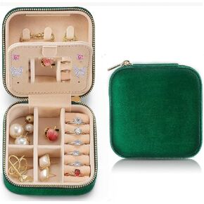 OURVER Travel Jewelry Box, PU Leather Small Jewelry Organizer for Women Girls, Double Layer Portable with Lock Display Storage Holder Boxes for Stud Earrings, Rings, Necklaces, Bracelets, Black in Saudi Arabia