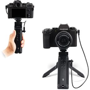 JJC Vlog Tripod Grip with Bluetooth Remote Control for Fuji Fujifilm X-T5 X-T4 X-T3 X-T30 II X-T30 X-S20 X-S10 X-H2S X-H2 Camera, Replaces Fuji TG-BT1 Tripod Grip Shooting Handle