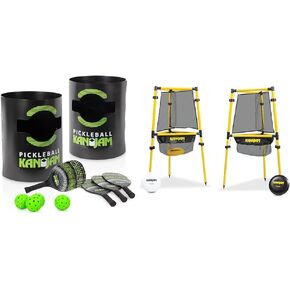 Kan Jam Pickleball - Play Pickleball Anywhere - Team Based Pickle Ball Game - Includes 4 Pickleball Paddles & 4 Pickleballs,Black/Green