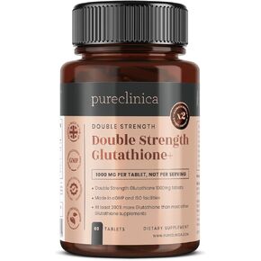 Glutathione 1000mg x 360 Tablets (6 Bottles of 60)- w/500mg Glutathione, 300mg ALA, and 200mg VIT C per Tablet