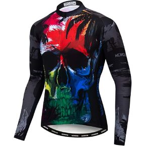 JPOJPO Cycling Jersey Men Skull Team Bike Clothing Long Sleeve Quick-Dry Reflective S-3XL in Kuwait