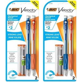BIC Velocity Original Mechanical Pencil, Medium Point (0.7mm), Smooth Dark Writing, 2-Count