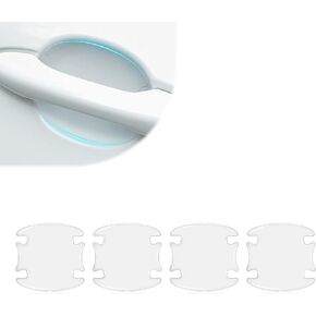 4 PCS Car Door Handle Protective Sticker, 3.14" x 3.54" Epoxy Invisible Door Bowl Sticker, High Elastic Tenacity Accessories, Suitable for Most Car Models (Transparent)