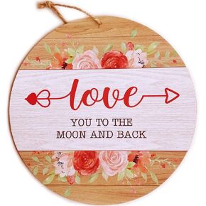 Valentine's Day Decor Sign Valentines Day Decorations for the Home Party Front Door Wreath Farmhouse Living Room Circle Wooden Sign 12" Wall Hanging Love Gift for Her Him Follow Your Heart MDF Plaque in Saudi Arabia