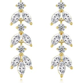 PICKBEAU أقراط حلقية من الفضة الإسترلينية للنساء، ثريا كريستال من حجر الراين قطرة متدلية على شكل ندفة الثلج عيد الميلاد أقراط لهدايا حفلات الزفاف والمهرجانات in Kuwait