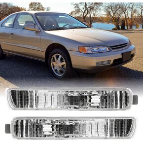 مصابيح العلامات الجانبية للمصد الخلفي من USR DEPO (يسار + يمين) متوافقة مع مصابيح Honda Accord 1994-1997 / 1992-1996 Honda Prelude / 1998-2002 Accord 2D Coupe Sidemarkers (أبيض شفاف كريستالي) in Kuwait