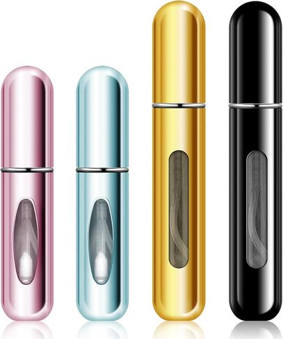 6 Pack 5ml Refillable Perfume Atomizer Spray Bottle Portable Mini Empty Easy to Fill Scent Aftershave Pump Case Travel Outgoing Purse Multicolor in Kuwait