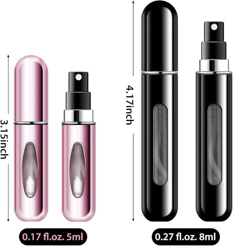 6 Pack 5ml Refillable Perfume Atomizer Spray Bottle Portable Mini Empty Easy to Fill Scent Aftershave Pump Case Travel Outgoing Purse Multicolor in Kuwait