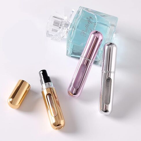 6 Pack 5ml Refillable Perfume Atomizer Spray Bottle Portable Mini Empty Easy to Fill Scent Aftershave Pump Case Travel Outgoing Purse Multicolor in Kuwait