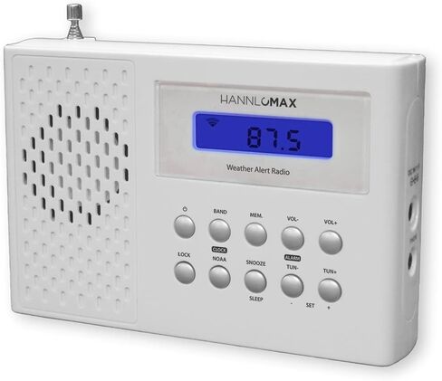 HANNLOMAX HX-512R Portable AM/FM/Weather Band Radio, Alarm Clock, LCD Display, Headphone Jack. (Purple) in Saudi Arabia