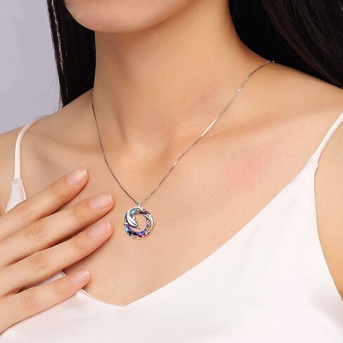 ONEFINITY Dolphin Necklaces Gifts for Women Sterling Silver Crystal Dolphin Pendant Mother and Daughter Ocean Jewelry for Mom Girls Mother's Day Gifts in Saudi Arabia