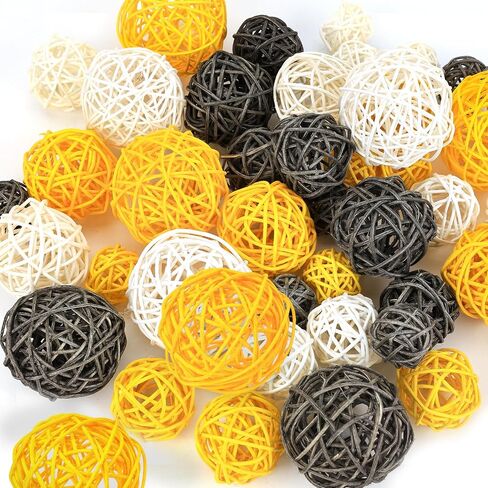DomeStar 42PCS Decorative Rattan Balls, Wicker Balls Decorative Twig Orbs Spheres Bowl Fillers Vase Fillers for Home Decor DIY Crafts in Saudi Arabia