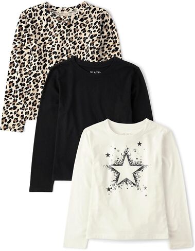 The Children's Place Girls' Long Sleeve Knit Fashion Shirt, VDay Raglan Tee, X-Small in Saudi Arabia