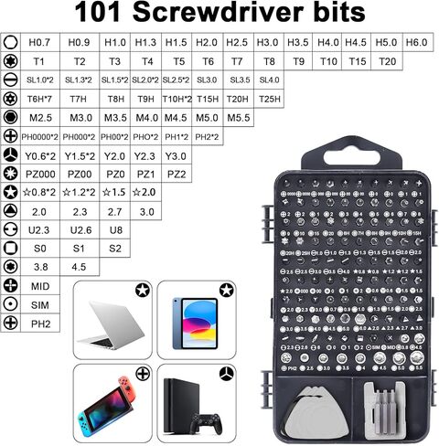 DULIWO Precision Screwdriver Set, 122 in 1 Small Magnetic Repair Tool Kit with Case, Electronic Repair Kit for Computer, iPhone, PC, Cellphone, Laptop, Nintendo, PS4, Game Console, Watch, Eyeglasses in Kuwait