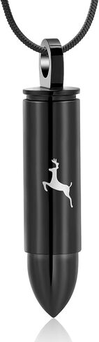 Deer Bullet Cremation Urn Necklace for Ashes Stainless Steel Memorial Cremation Jewelry for Loved One's Ashes Pendant in Kuwait