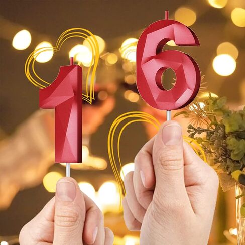 شموع عيد ميلاد على شكل رقم (1 شمعة خضراء) ثلاثية الابعاد على شكل ماسي، شموع كعكة عيد ميلاد سعيد لحفلات اعياد الميلاد وحفلات الزفاف وحفلات لم الشمل in Kuwait