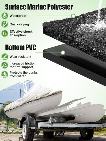 Boat Trailer Bunk Carpet - 13ft x 8inch 6mm Thick Marine Carpeting Covers with PVC for 2x4 Boat Lift Bunks, Bunk Board Runners Padding Mats Parts Accessories for Jet Ski in Kuwait