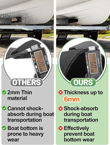 Boat Trailer Bunk Carpet - 13ft x 8inch 6mm Thick Marine Carpeting Covers with PVC for 2x4 Boat Lift Bunks, Bunk Board Runners Padding Mats Parts Accessories for Jet Ski in Kuwait