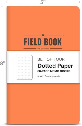 Elan Publishing Company Field Notebook/Journal - 5"x8" - Orange Cover - Lined Memo Book - Pack of 4 in Saudi Arabia