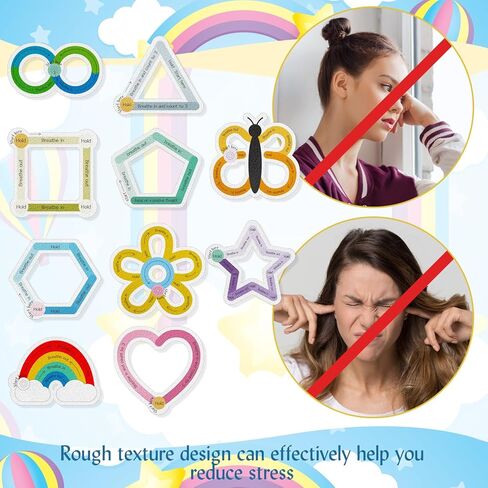 80 Pcs Anxiety Sensory Stickers with Inspirational Quotes Calm Textured Strips Relief Mental Health Stickers School Office Adhesive Sensory Tape Anti Stress Toys for Adults Teens (Watercolor) in Kuwait