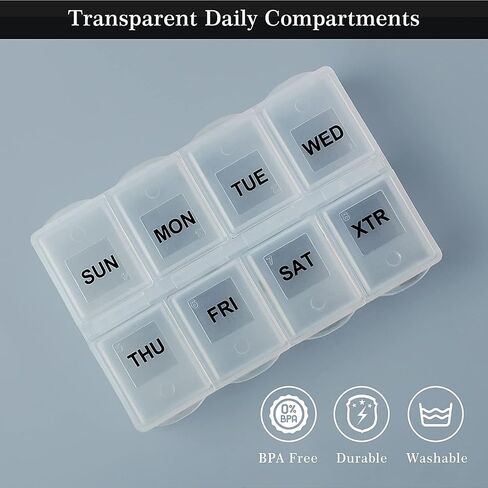Serfeymi Pill Box Organiser 7 Day - Pink 03 in Kuwait